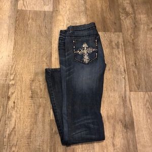 Dark blue light washed jeans